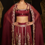 Forever Mine Lehenga Garnet