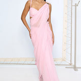 Blush Pink Brooch Saree
