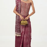 Ekaya Handwoven Magenta Tissue Saree