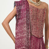 Ekaya Handwoven Magenta Tissue Saree