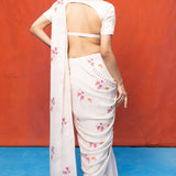 Handwoven Ivory Chiffon Banarasi Saree
