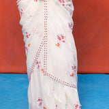 Handwoven Ivory Chiffon Banarasi Saree