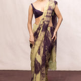 Green Ombre Multicolour Chiffon Saree