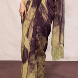 Green Ombre Multicolour Chiffon Saree