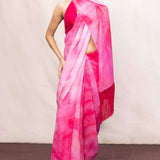 Pink Ombre Multicolour Chiffon Saree