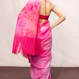 Pink Ombre Multicolour Chiffon Saree