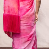 Pink Ombre Multicolour Chiffon Saree