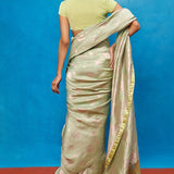Handwoven Pistachio Chiffon Bansari Saree