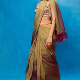 Purple Ombre Multicolour Chiffon Saree