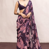 Purple & Pink Multicolour Chiffon Saree