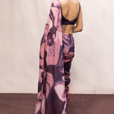 Purple & Pink Multicolour Chiffon Saree