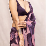 Purple & Pink Multicolour Chiffon Saree