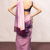 Purple & Pink Ombre Multicolour Chiffon Saree