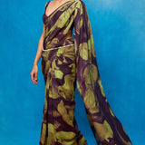 Purple Multicolour Chiffon Saree