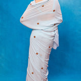 Handwoven Blue Georgette Embroidered Saree