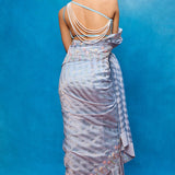 Handwoven Ice Blue Tissue Embroidered Saree