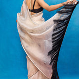 Handwoven Off-White Kora Bansari Saree