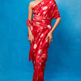 Handwoven Red Silk Bansari Saree
