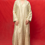 Handwoven Pistachio Silk Embossed Kaftan