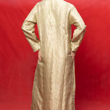 Handwoven Pistachio Silk Embossed Kaftan