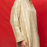Handwoven Pistachio Silk Embossed Kaftan
