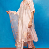 Handwoven Off-White Silk Banarasi Suit Set