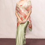 Handwoven Pistachio Silk Banarasi Saree