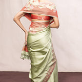Handwoven Pistachio Silk Banarasi Saree