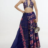 Handwoven Aubergine Cutwork Lehenga Set