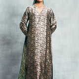 Handwoven Black & Gold Banarasi Kaftan