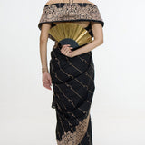 Handwoven Black Mashroo Silk Saree