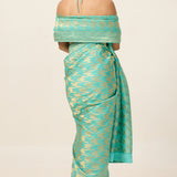 The Turquoise Blue Gerum Saree