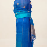 Handwoven Deep Blue Organza Saree