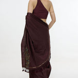 Handwoven Burgundy Saree