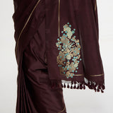 Handwoven Burgundy Saree