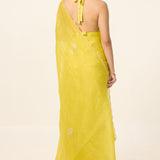 Handwoven Canary Yellow Organza Saree