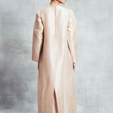 Handwoven Champagne Gold Banarasi Kaftan