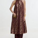 Handwoven Cherry Red Kurta Set