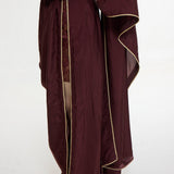 Pre Draped Handwoven Chestnut Mashroo Silk Saree