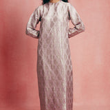 Handwoven Dusty Mauve Banarasi Kaftan