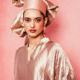 Handwoven Dusty Rose Banarasi Kaftan