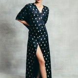 Handwoven Ebony Banarasi Kaftan