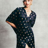 Handwoven Ebony Banarasi Kaftan