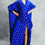 Handwoven Electric Blue Banarasi Kaftan