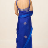 Handwoven Electric Blue Organza Saree