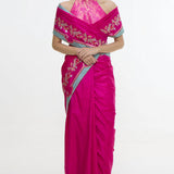Handwoven Fuschia Pink Mashroo Silk Saree