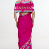 Handwoven Fuschia Pink Mashroo Silk Saree