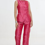 Handwoven Fuchsia Waistcoat Set