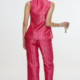 Handwoven Fuchsia Waistcoat Set