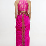 Handwoven Hot Pink Kadhwa Banarasi Saree
